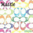 A colorful patterned background with repeating circular shapes in pink, blue, green, orange, and yellow. Text elements include "Noodle" top-left, "Block" top-right, and a larger block of text reading "The Clique The only clique better than being in is always the.".