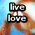 A four- displays sequential text changes over a blurred background of two figures with red hair and blue clothing