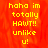 Yellow pixelated text on a red background reads "haha im totally HAWT!! unlike u!" with two identical vertical sections and one gray section.