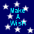 Dark blue background with white stars and cyan text reading "Make A Wish" in four identical sections.