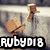 Pixelated animated icon shows a blocky character with brown body and head, holding a brown box, against a gray textured background with black text overlay.