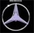 A static icon featuring a silver three-pointed star enclosed in a silver ring on a black background.