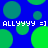 Blue background with green circles and repeated white text 'ALLYYYY =]'.