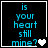 Four display the text 'is your heart still mine?' in cyan pixelated font on black background with white border, each showing different heart symbol states