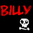 A 48x48 pixel animated contact sheet showing six frames of a red text and skull icon animation on black background.
