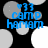 Blue text 'camp hamam' with '33' above it, surrounded by gray and white circles on black background, animated white circles shift positions across frames.