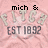 Pink background with repeated 'FLTCB' and 'EST 1892' text, featuring three distinct pixelated name labels: 'mich &', 'cass r', and 'bffls a&f'.