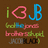 Pixelated icon with brown background displaying stylized letters and partial text in green, pink, blue, red, gray, black, and yellow-green hues.