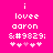 Pixelated text and symbols on a bright pink background with two identical static frames showing white text 'i lovee aaron' followed by '♥' and five heart icons.