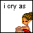 A 4x3 contact sheet of a pixel art animation showing a character with braided hair and red dress, displaying text changes across frames from "i cry as" to "my world shatters".