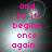 Pixelated text in bright pink reads 'and so it begins once again...' over a dark gray gradient background with light spots.