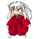 Pixelated anime-style character with silver hair and cat ears in red robe standing upright, then lying face-down with star symbol above head.