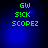 Green pixelated text 'GW S!CK SCOPEZ' on a blue gradient background with subtle light effects.