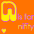 Yellow cartoon shoes with purple outlines on an orange background, paired with text reading 'is for' and partial words like 'nifity', each accompanied by a small yellow heart.