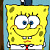 Pixelated Spongebob Squarepants character with yellow body and blue background, next to bold black text on bright yellow background reading "Spongebob ROCKS!!!!!" in a static contact sheet layout.