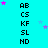 Cyan background with repeating black text and scattered pink/purple stars; gray rectangle in bottom-right corner