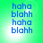 Green background with blue text repeating 'haha' and 'blahh' in a pattern, with a bright white circular highlight shifting position across frames