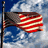 six showing a waving American flag against a blue sky with clouds, each containing distinct text overlays