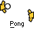 Animated contact sheet of 8 frames showing yellow stick figures and white circles in a ping-pong motion sequence on gray background.