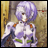 A 48x48 pixel buddy icon featuring a character with purple hair and white armor-like clothing on the left, next to text reading "Anime IM" and "COM" on a black background.