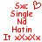 Red pixelated text and symbols arranged in two side-by-side on a white background, with one containing an additional heart symbol above the top text line