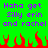 Green background with purple pixelated text reading "Haha get Silly erin and rachel" repeated twice, red flame-like shapes at the bottom.