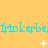 Animated sequence of cyan text repeating 'imkerbe' on a yellow background with white star-like shapes appearing and disappearing.