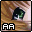 Pixelated icon with brown textured background, dark green and white central figure, and black-outlined 'AA' text at bottom left.
