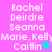 Pixelated text list of names on colored backgrounds with star symbols, showing animation changes between frames.