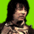 A pixelated buddy icon featuring a character with long dark hair against a bright green background, paired with text reading "Original Icons .com" on the right side.