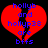 Red broken heart shape with blue text reading 'hollyb and hollyp38 are bffs' on black background.