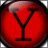 Red circular icon with black 'Y' symbol on left; green background with pixelated text 'Original Icons .com' on right.