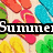 Pixelated beach scene with colorful flip-flops and text 'Summer 2008' overlaid on sand, water, and wooden planks.