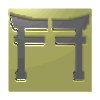 A golden square icon with a stylized gray 'F' symbol, shown in multiple 3D cube views against a light gray background.