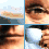 pixelated facial segments showing a person with glasses, varying expressions, and partial views against blue and gray backgrounds