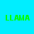 Four quadrants display 'LLAMA' text in green pixelated font against cyan, purple, pink, and light blue backgrounds with no visible animation changes.