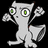 A pixelated gray creature with green eyes and a wide mouth appears on the left side of a black background, next to red text reading "Squirrely" and multiple instances of white "wrath" text on yellow and red backgrounds.