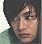 Six distinct facial expressions and poses of a person with dark hair, displayed in a