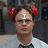A four- shows a person with red headphones, white shirt, and black bow tie; text changes from 'I' to 'Love' to 'Dwight!'