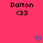 A static image with a bright pink background displays repeated text 'Dalton <33' and blue pixelated heart symbols