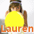 Four distinct images arranged in a , each with overlaid text: 'Lauren' (orange), 'Dani' (pink), 'Katie' (light blue), and 'My BFFS' (white on pink)