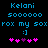 Pixelated blue text and symbols on black background with pink heart-like shapes, showing two identical static frames side-by-side.