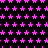 A static image of a black background filled with uniformly spaced pink star shapes, with a solid gray rectangle in the bottom-right corner.