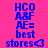 A static image with a bright pink background displays repeated text elements in blue and green blocks, including 'HCO', 'A&F', 'AE=', 'best', and 'stores<3' arranged in a pattern