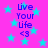 Pixelated icon with bright pink background, cyan stars scattered throughout, and blue text reading "Live Your Life <3" in vertical alignment.