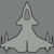 Pixelated white arrow pointing upward with three horizontal lines at the base, set against a solid gray background.