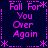 Pixelated text repeats across a dark blue background with pink decorative borders, forming a of identical phrases and symbols