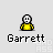 Pixelated character icon with yellow shirt and white head, displaying multiple animation states including static pose, head movement, and particle effects beneath the figure.