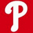 Three white stylized 'P' symbols on a red background with one gray square in the bottom right corner.