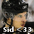 A hockey player in a black helmet and jersey appears in three with text overlay reading "Sid <33"